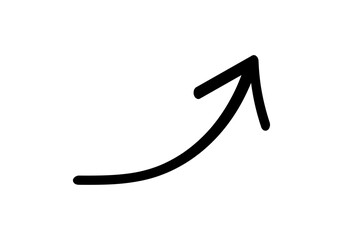Flecha negra de trazo simple con una ligera curva ascendente hacia la derecha