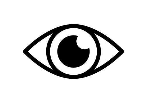 Icono de ojo humano en color negro para conceptos de visi&oacute;n y vigilancia