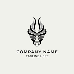 Stylized Black and White Logo Design Element.
