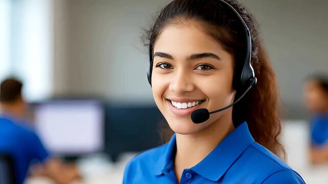 smiling customer service representative
