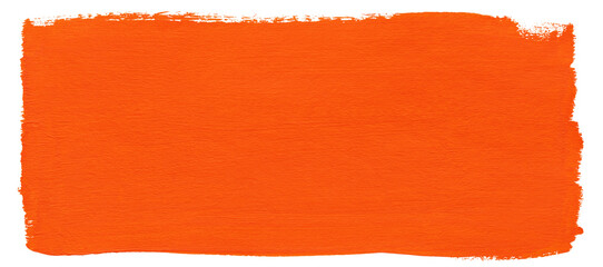 Orange stroke of paint texture isolated on transparent background