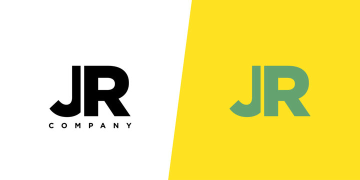 Letter J and R, JR logo design template. Minimal monogram initial based logotype.