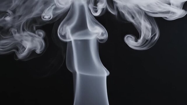 Abstract smoke cloud against black background