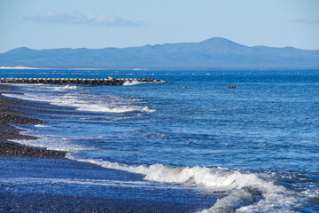 野付半島から見る知床半島の山々
