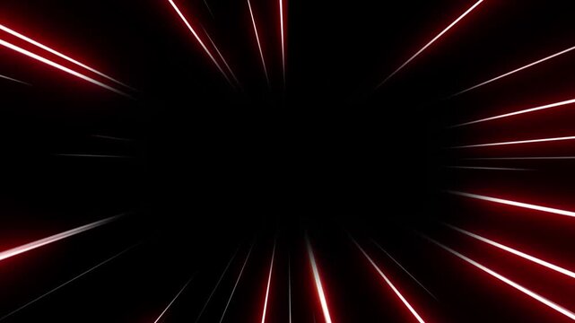 Speed line comic cartoon effect on black screen background, radial comic zoom effect with fast glowing motion. horizontal and diagonal manga line, flash action visualization. Superhero action. 4k