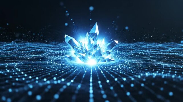 Blue crystal formation on digital wave