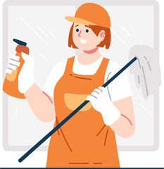 window technician character illustration