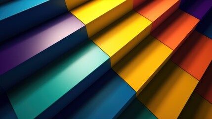 Colorful Staircase - A Vibrant Display of Rainbow Hues.