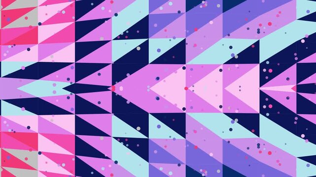 Abstract Geometric Pattern with Pink and Purple Hues and Speckled Accents