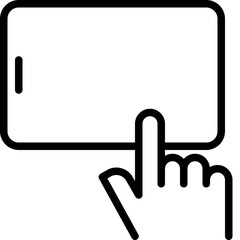 hand holding mobile phone, finger touching blank screen signs