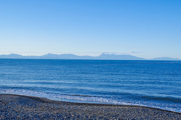 野付半島から見る知床半島の山々