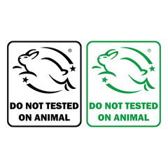 Cruelty free and not tested on animals signs in black and green © Muhammad