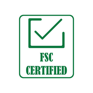 Green FSC certified logo with checkmark for sustainable products