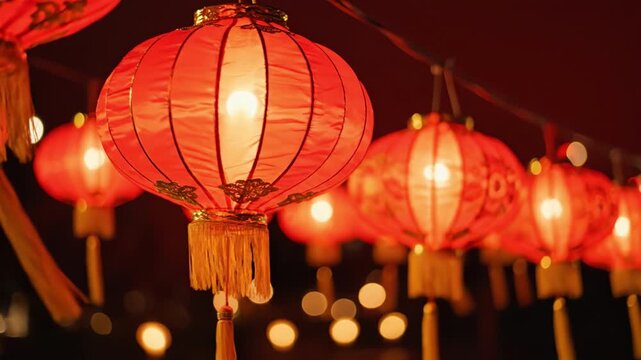 Chinese lantern red lantern new year chinese new year festival light asian culture holiday decoration night celebration glowing lantern hanging lantern warm glow traditional lantern line glows warmly