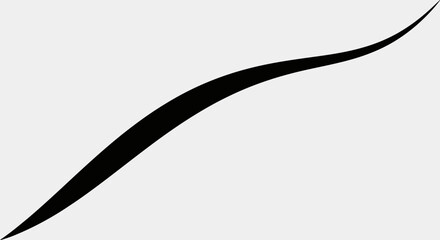 Black Curved Line on White Background.