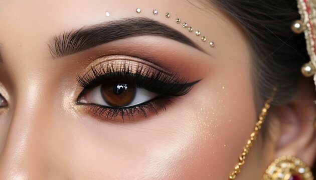 A young Pakistani bride eye mackup