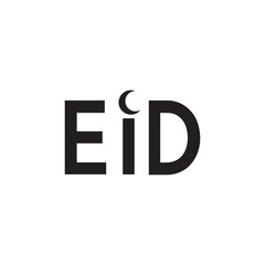 Eid crescent typography vector icon design © HENA