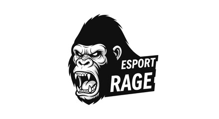 Angry Gorilla Head Esports Logo Illustration.