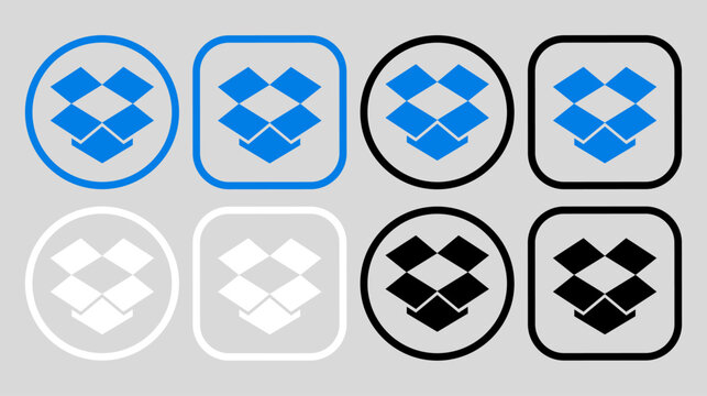 Dropbox logo icon vector set.