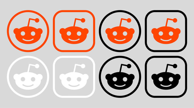 Reddit logo icon vector set.