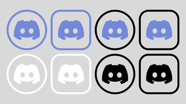 Discord logo icon vector set.