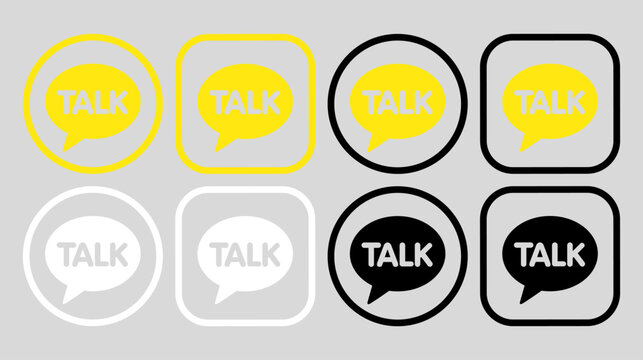 KakaoTalk logo icon vector set.