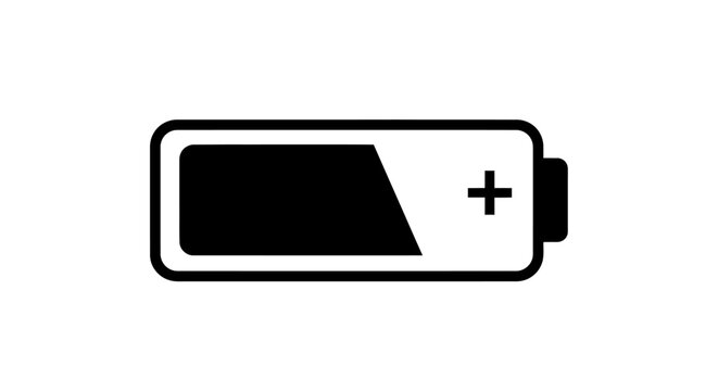 Low battery charge icon showing minimal power level. Nearly empty energy indicator for device UI and status warnings.