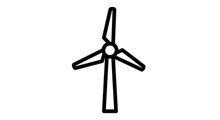 Clean energy wind turbine outline icon for sustainable power generation and environmental technology. Renewable electricity symbol.