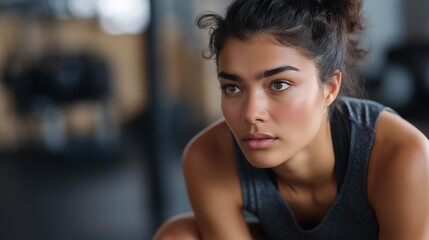 Young woman training concentrated knee bends, squat exercise focus, lower body workout, leg strength routine, athletic training session, defocused background, faceless interaction, with copy