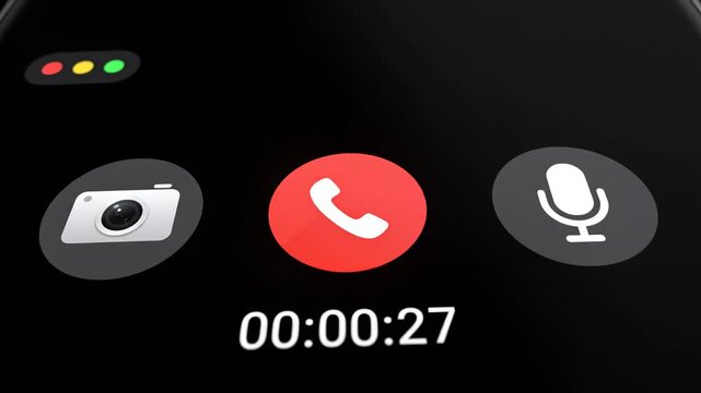 Smartphone call interface with icons