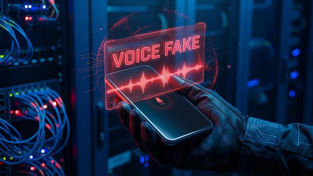 Smart AI technology detects synthetic voice cloning and personal recognition to prevent call scam and deepfake threats protecting users from fraud in digital communication systems