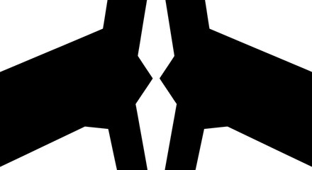 Black Silhouette of Twin Wind Turbines. © Fauzi