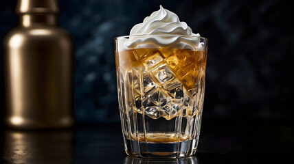 glass of cola with ice