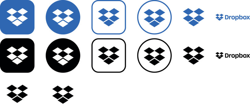 Dropbox Logo Icon Mega Set Full Vector Bundle for Branding, Print, and Digital Use