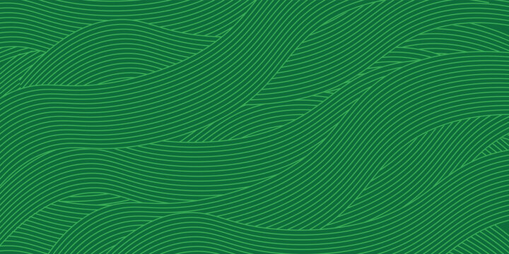 Seamless green vineyard pattern with organic wavy lines of grape fields. Eco‑friendly farm texture, abstract striped landscape, natural agriculture background, botanical vector design for rustic decor