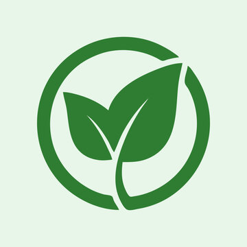 Minimal leaf icon inside soft circle representing eco, organic, and sustainability concepts. Perfect for green business, wellness brands, environmental apps, and clean flat vector design projects.