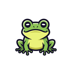 Obraz premium Cartoon Frog Character Sitting Mascot