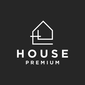 Premium Minimalist House Line Art Logo Design for Real Estate and Property Branding