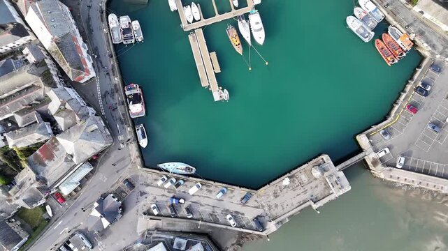 Aerial view of Padstow In Cornwall, UK.