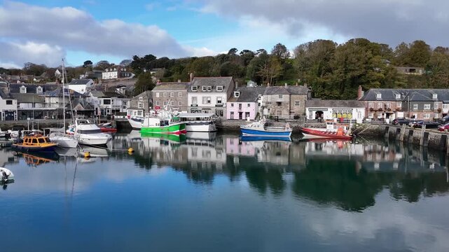 Aerial view of Padstow In Cornwall, UK.