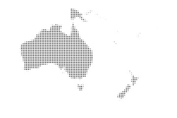 australia oceania halftone dotted map continent black dots abstract vector illustration © VectorVista