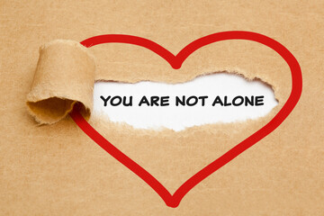You Are Not Alone Inspirational Empathy Concept