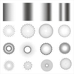 Abstract Dotted  Circle vector art Illustration set
