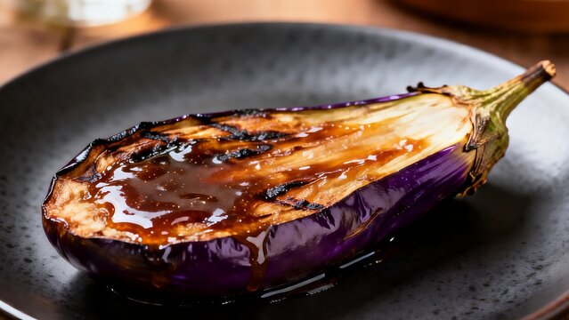 Grilled Eggplant with Miso Glaze, Japanese Nasu Dengaku Appetizer