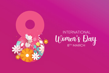 International Women's Day Floral Number 8 Celebration