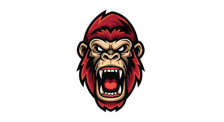 Angry Gorilla Cartoon Character Illustration.
