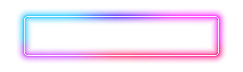 Obraz premium Neon border in rectangle shapes emit a soft glowing light. Each frame pops on dark backgrounds with vivid gradients. Great for tech, UI, and banner designs. PNG