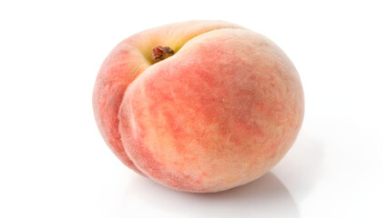 Fresh Peach Fruit Isolated Against Clean White Background