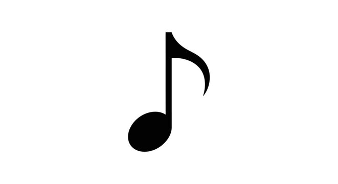 Black eighth note musical symbol icon.