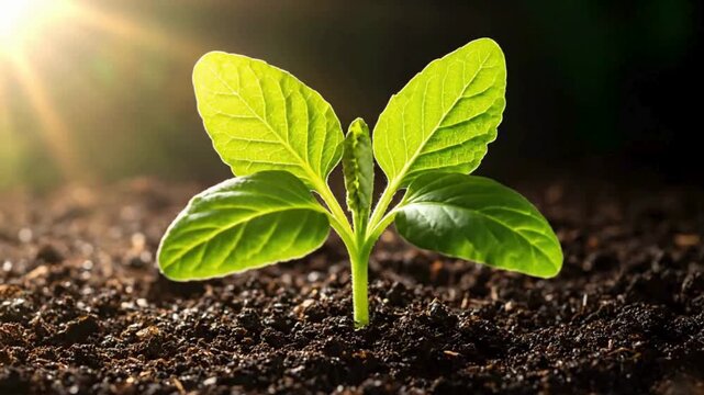 Nature Green Leaves Intro, Fresh organic intro with growing leaves animation, sunlight flares, and eco-friendly video for nature-related brands